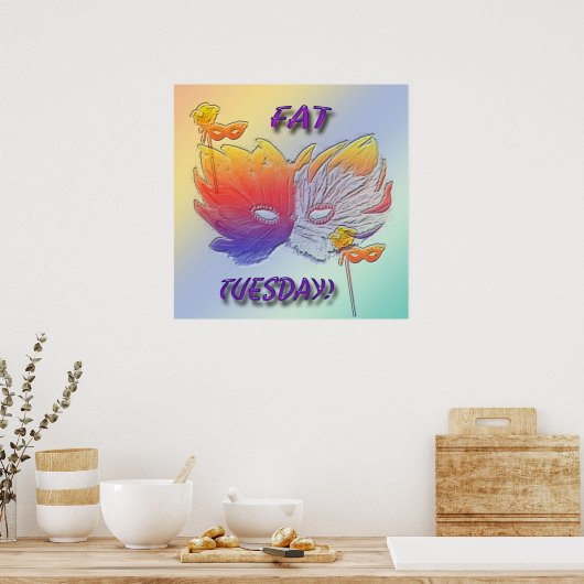 Fett Dienstag Maske Poster (Küche)