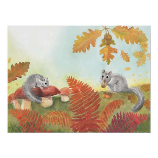 Fett-Dormaus (Glis glis) Poster (Vorderseite)