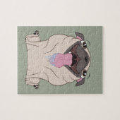 Fett Drooling Cartoon Mops Hund Puzzle (Horizontal)