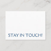 Fett dunkelblau auf weißer Adresskartenänderung Visitenkarte (Rückseite)