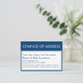 Fett dunkelblau auf weißer Adresskartenänderung Visitenkarte (Stehend Vorderseite)