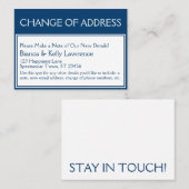 Fett dunkelblau auf weißer Adresskartenänderung Visitenkarte (Vorne/Hinten)