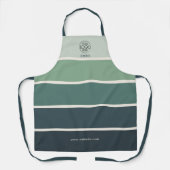 Fett dunkelgrünes Farbstreifen-Logo Schürze (Vorderseite)