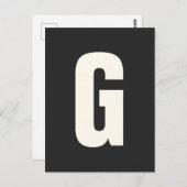 Fett Einfache moderne Anfangsbuchstaben kundenspez Postkarte (Vorne/Hinten)