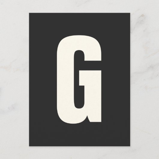 Fett Einfache moderne Anfangsbuchstaben kundenspez Postkarte (Vorderseite)