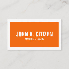Fett einfache Orange- und Weißgrenzenkarte Visitenkarte