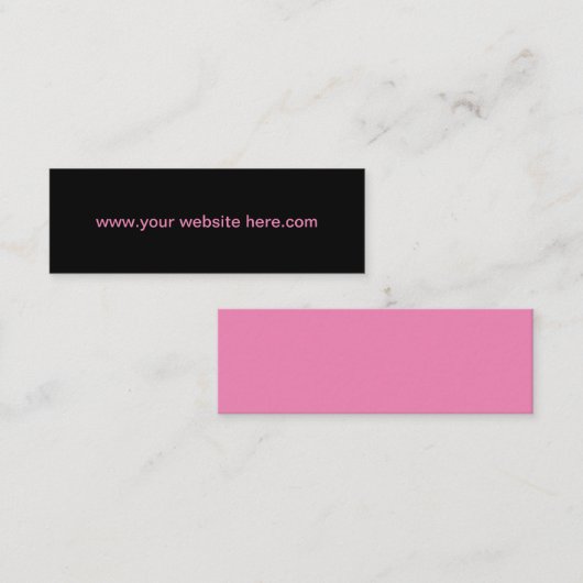 Fett einfache rosa Website-Werbeaktion Business Ca Mini Visitenkarte (Vorne/Hinten)