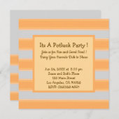 Fett einfache Streifen Grünes Potluck Party Einladung (Vorne/Hinten)