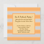 Fett einfache Streifen Grünes Potluck Party Einladung (Vorderseite)