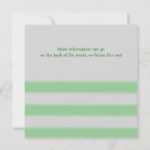 Fett einfache Streifen Grünes Potluck Party Einladung (Rückseite)