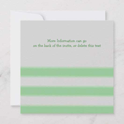Fett einfache Streifen Grünes Potluck Party Einladung (Rückseite)