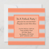 Fett einfache Streifen Orange Potluck Party Einladung (Vorderseite)