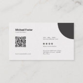 Fett einfacher schwarzer und weißer Scannercode Visitenkarte (Rückseite)