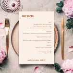 Fett einfaches Boho Rust einfaches, benutzerdefini<br><div class="desc">Niedliches Minimalistisches Boho Rust Fall Retro Einfaches Menü für benutzerdefinierte Hochzeiten</div>