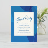 Fett Einzigartige Abstrakt Blue Graduation Party Einladung (Stehend Vorderseite)