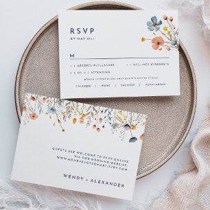 Fett elegante floral Wedding RSVP Response Card