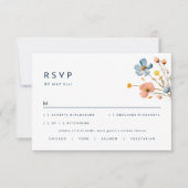 Fett elegante floral Wedding RSVP Response Card Karte (Vorderseite)