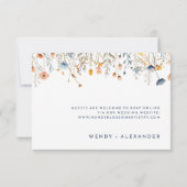 Fett elegante floral Wedding RSVP Response Card Karte (Rückseite)