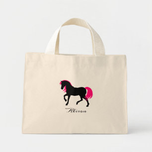 Fett Elegantes Personalisiertes Schwarzes Rosa Pfe Mini Stoffbeutel