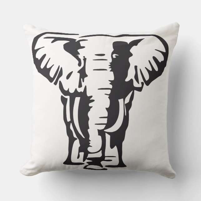 Fett-Elephant-Silhouette-Kissen Kissen (Vorderseite)