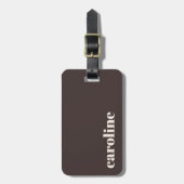 Fett Erdige Braun Moderne Personalisierte Name Gepäckanhänger (Vorderseite vertikal)