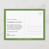 Fett Erinnerung Save the Date Postkarte (grün) (Rückseite)