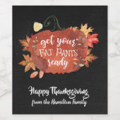 Fett Erntedank Weinetikett (Einzelnes Label)