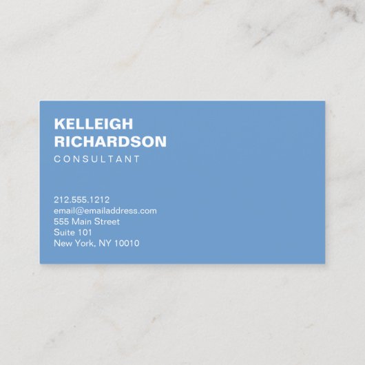 Fett erste Monogram Light Blue Business Card Visitenkarte (Rückseite)