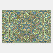 fett-Ethnisch-farbiges Parisley-Trio-Muster Geschenkpapier Set (Vorderseite 3)