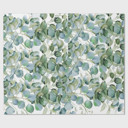 Fett Eukalyptus Wrapping Paper - Trendy Greenery Geschenkpapier (Flach)