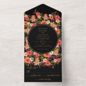 Fett Fall Floral Wedding All in One Invitation All In One Einladung (Innen Boden)