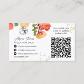Fett Fall florale Goldschminke Haar Logo qr Code Visitenkarte (Rückseite)