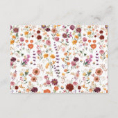 Fett Fall-Wildblume: Hochzeitsdetails QR-Code Begleitkarte (Rückseite)