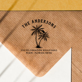 Fett Familienname & Palm Trees Rücksendeadresse Permastempel