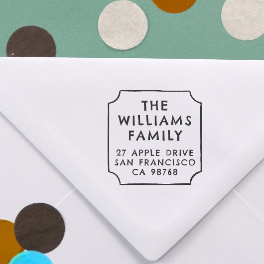 Fett Familienname und handgezeichnete Rahmen-Rücks Permastempel