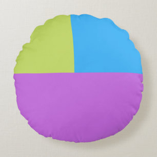 Fett Farbe Blöcke Grün Blau Rosa 4 Rundes Kissen