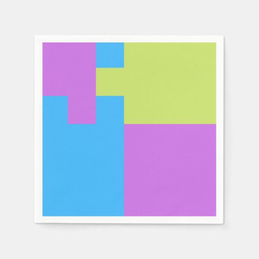 Fett Farbe Blöcke Grün Blau Rosa 7 Serviette (Vorderseite)