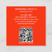 Fett farbenfrohe, einzigartige orange Vorlage qr Quadratische Visitenkarte (Rückseite)