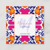 Fett farbenfrohe, einzigartige orange Vorlage qr Quadratische Visitenkarte (Vorderseite)