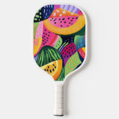 Fett farbenfrohe Melon Sommerfrüchte Malerei Pickleball Schläger (Rückseite)