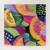 Fett farbenfrohe Melon Sommerfrüchte Malerei Puzzle (Horizontal)