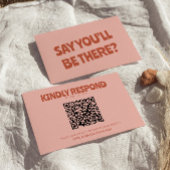 Fett farbenfrohe Retro-Bright Einzigartiger QR-Cod RSVP Karte