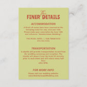 Fett farbenfrohe Retro Funky Einzigartige Hochzeit Begleitkarte (Vorderseite)