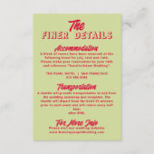 Fett farbenfrohe Retro Funky Modern Wedding Detail Begleitkarte (Vorderseite)