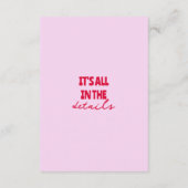 Fett farbenfrohe Retro Funky Modern Wedding Detail Begleitkarte (Rückseite)