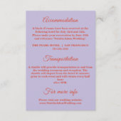 Fett farbenfrohe Retro Funky Modern Wedding Detail Begleitkarte (Vorderseite)