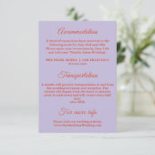 Fett farbenfrohe Retro Funky Modern Wedding Detail Begleitkarte (Stehend Vorderseite)