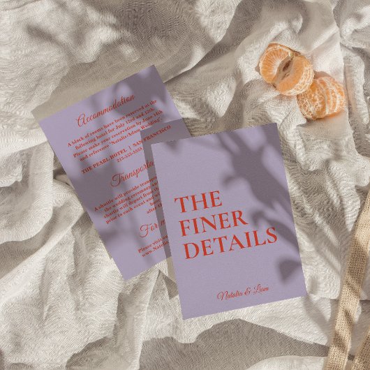 Fett farbenfrohe Retro Funky Modern Wedding Detail Begleitkarte