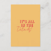 Fett farbenfrohe Retro Funky Modern Wedding Detail Begleitkarte (Rückseite)