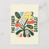 Fett farbenfrohe Retro Moderne blumenreiche Hochze Begleitkarte (Rückseite)